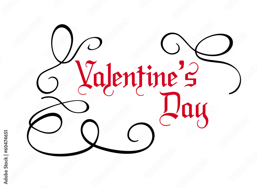 Calligraphic Valentines Day card