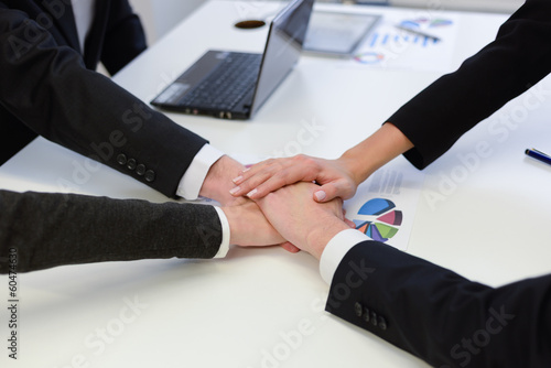 Business team with their hands together