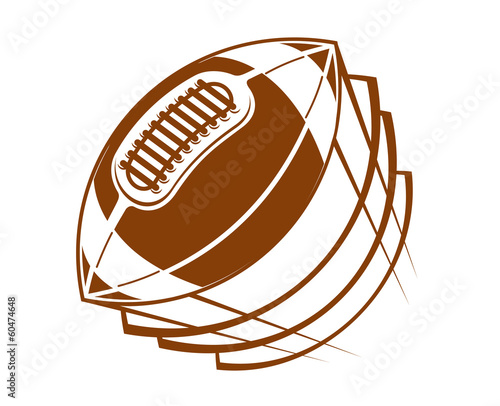 Football or rugby ball flying through the air
