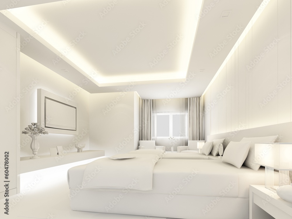 bedroom interior ,3d render