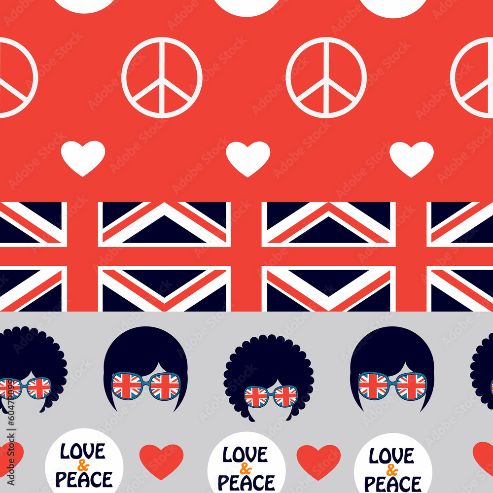 Obraz premium red musical english pattern