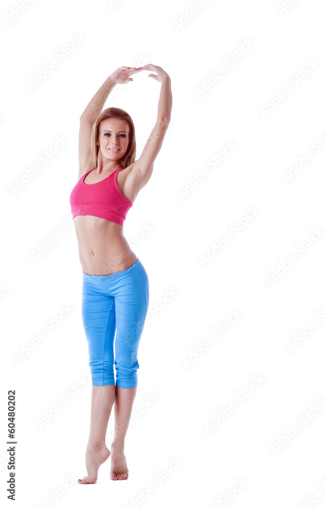 Smiling graceful model isolated on white Smiling graceful model isolated on white