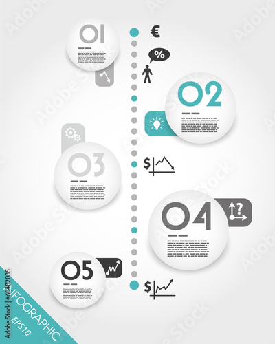 turquoise timeline with big globe units