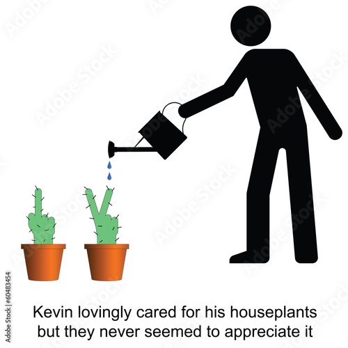 Kevin lovingly cared for his houseplants