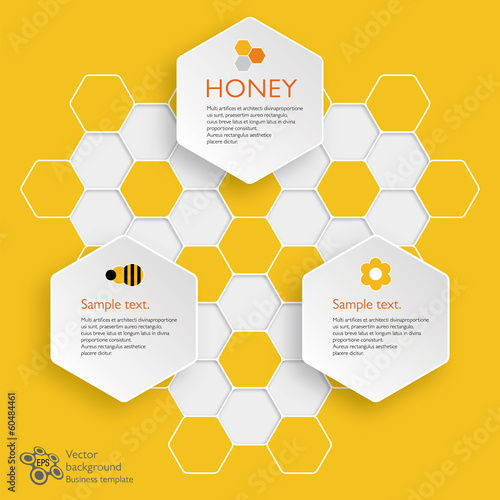 Infographics Vector Background Honeycomb