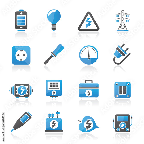 Electricity,power and energy icons - vector icon set