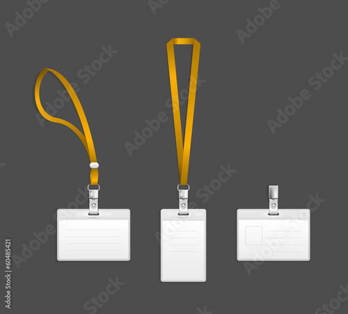 Lanyard, name tag holder end badge templates