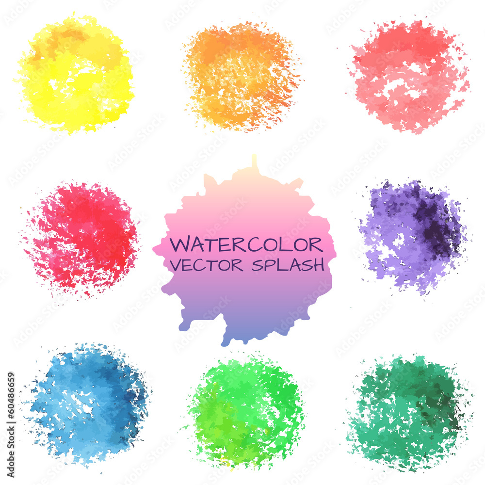 Naklejka premium Bright watercolor vector spots