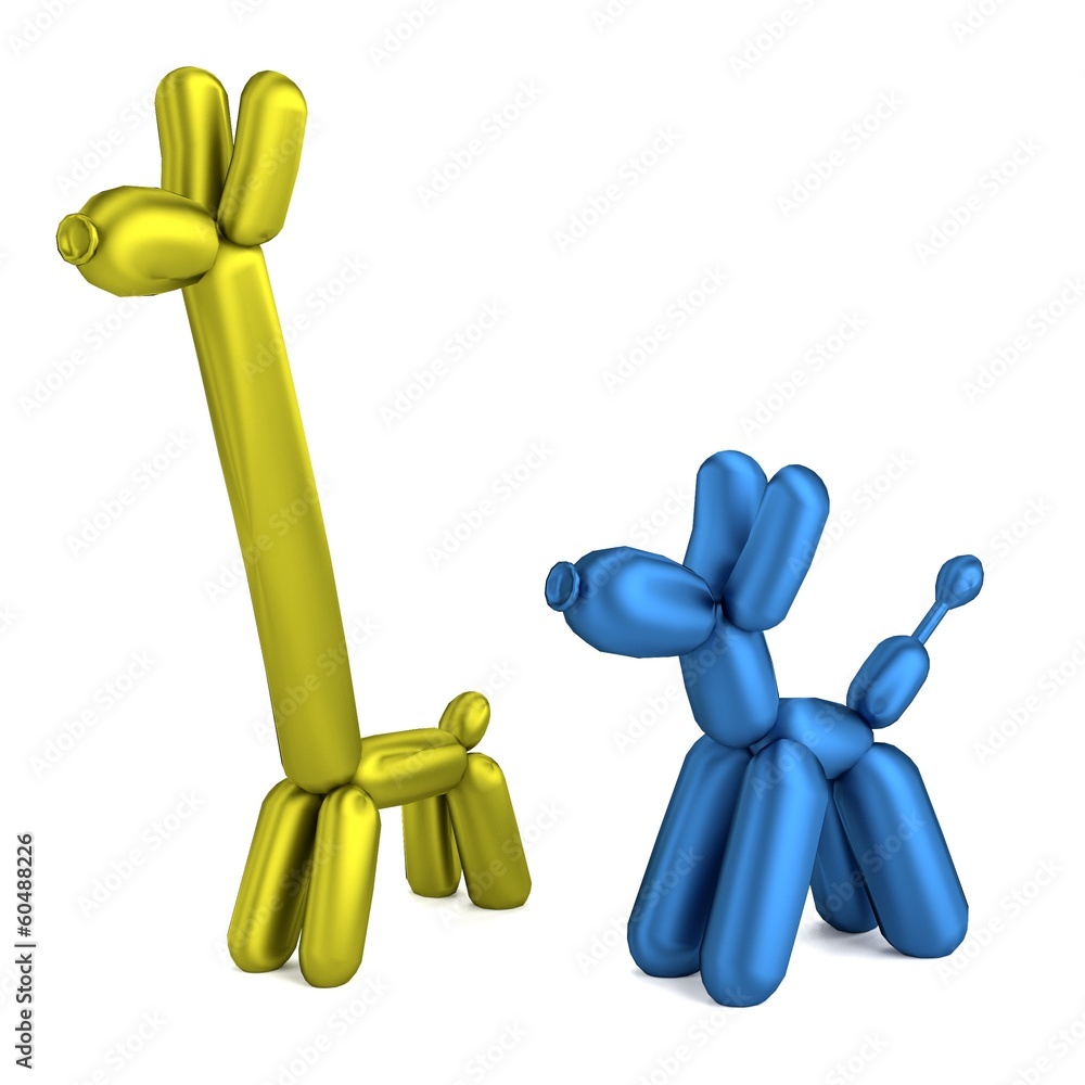 realistic 3d render of balloon animals realistic 3d render of balloon animals