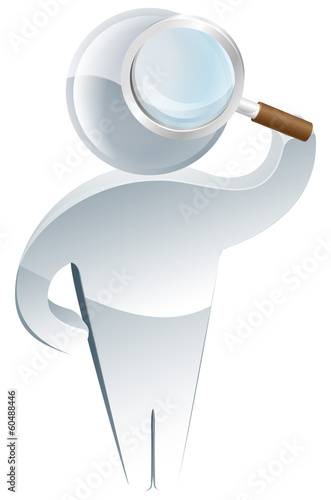 Examining with a magnifying...