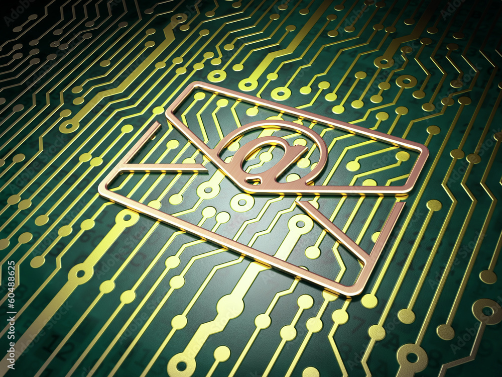 Business concept: Email on circuit board background Business concept: Email on circuit board background