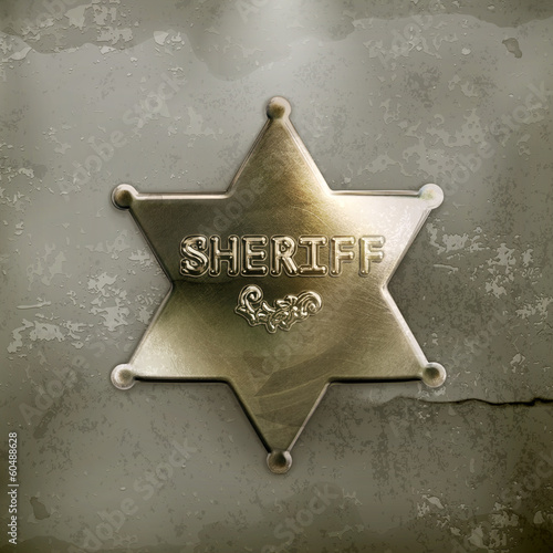 Sheriff star, old style vector