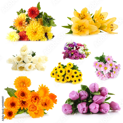 Fototapeta Naklejka Na Ścianę i Meble -  Flower bouquets isolated on white