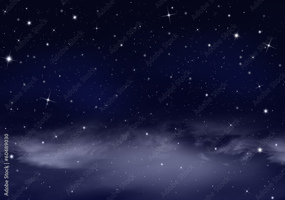 Fototapeta premium Nightly sky, abstract blue background