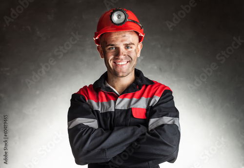 Smiling coal miner