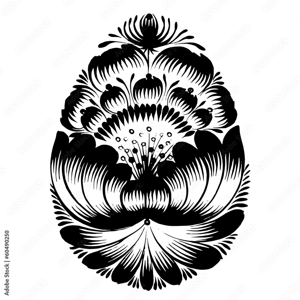 decorative floral silhouette Easter egg decorative floral silhouette Easter egg
