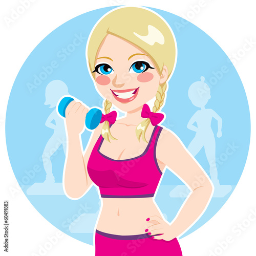 Blonde With Dumbbell