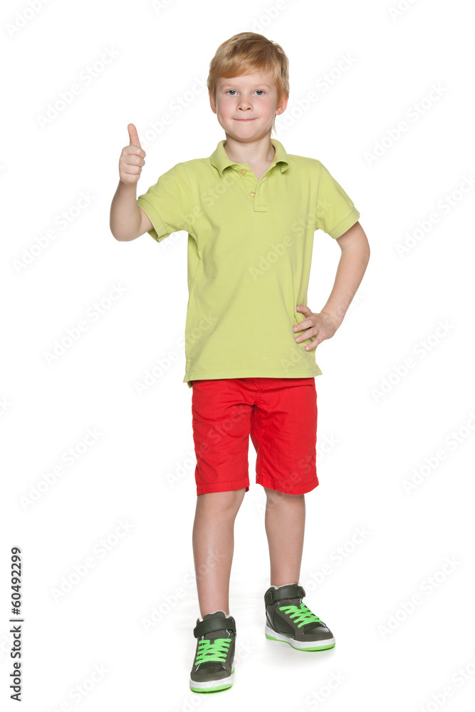 Standing red-haired boy Standing red-haired boy