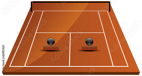 tennis court field in clay