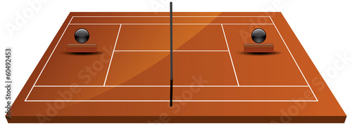 tennis court field in clay