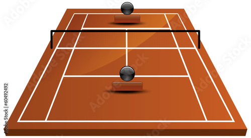 tennis court field in clay