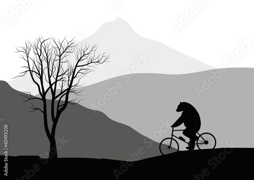 Bear on a bicycle.