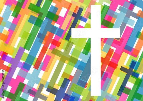 Christianity religion cross mosaic concept abstract background v