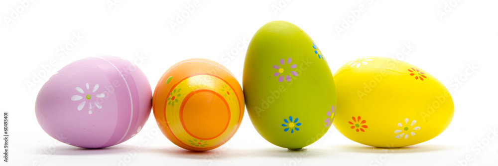 Fototapeta premium 4 bunt bemalte eier banner