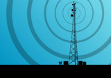 Telecommunications mobile phone base station radio tower with en