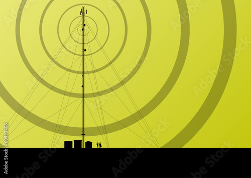 Telecommunications mobile phone base station radio tower with en