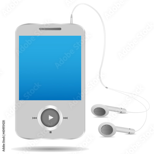 mp3 player on the white background. Vector illustration.