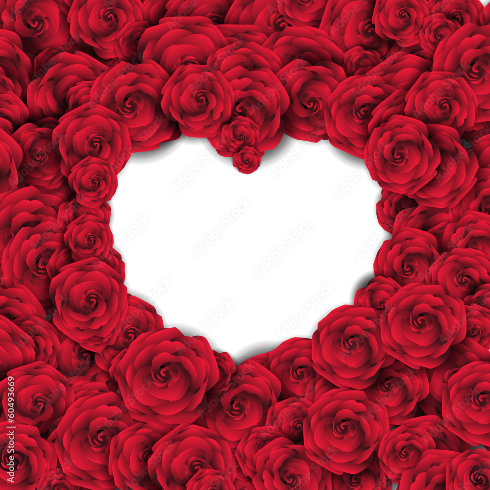 Empty Heart Shape on Rose Background Empty Heart Shape on Rose Background