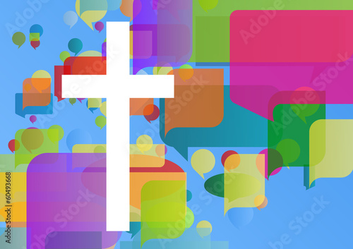 Christianity religion cross mosaic concept abstract background v