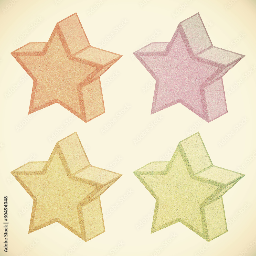 Obraz premium Paper texture,3D Star recycled paper on vintage tone background
