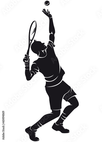 tennis player, silhouette