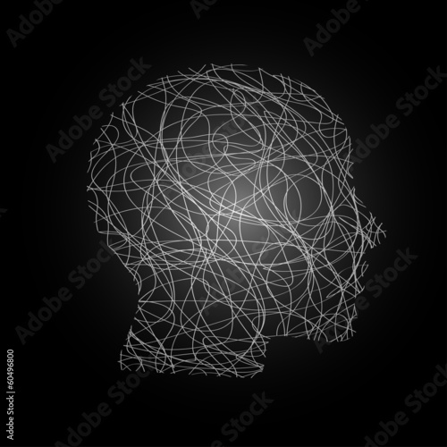 Kopf Gesicht Silhouette Vektor Abstrakt