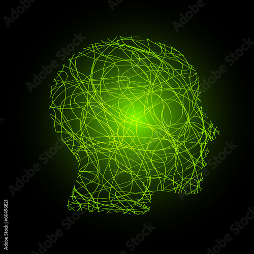 Kopf Gesicht Silhouette Vektor Abstrakt
