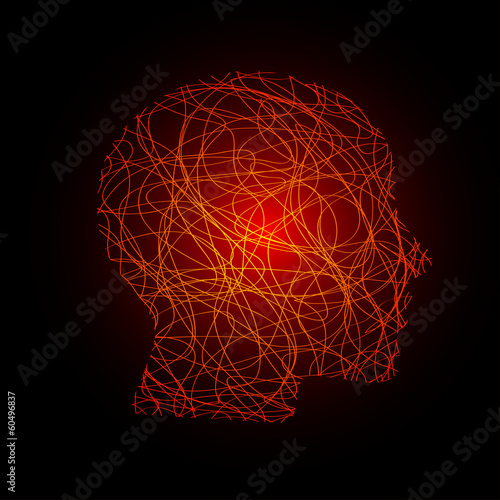 Kopf Gesicht Silhouette Vektor Abstrakt