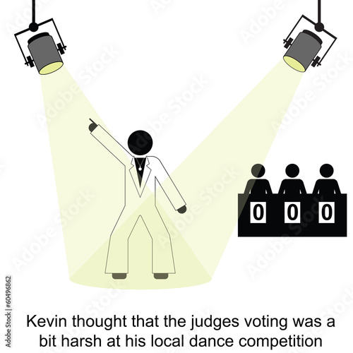 Kevin on the dance floor cartoon