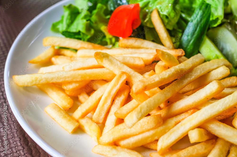 Golden French fries potatoes Golden French fries potatoes