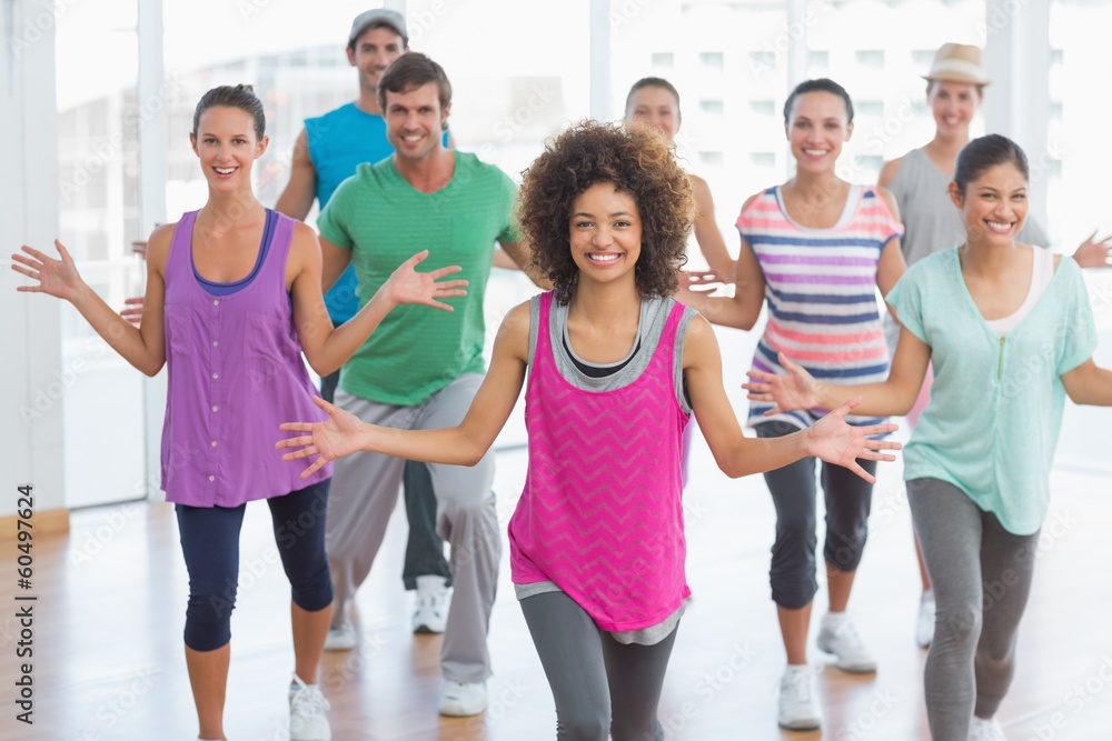 Fototapeta premium Fitness class and instructor doing pilates exercise