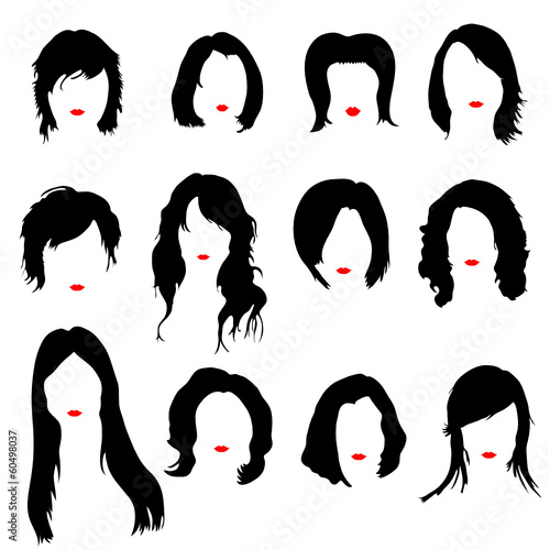 hairstyles color vector illustration