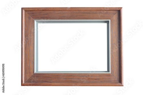Wood frame on white background