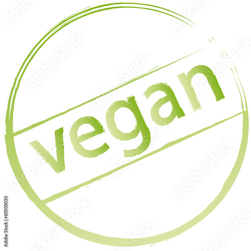 Stempel mit dem Wort - vegan!