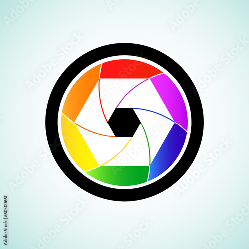 Colorful camera shutter lens, Vector illustration
