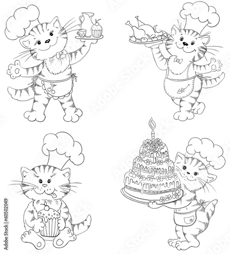 Cartoon cat chef