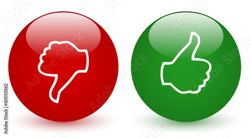 Thumbs down, Thumbs up - Glossy Icons