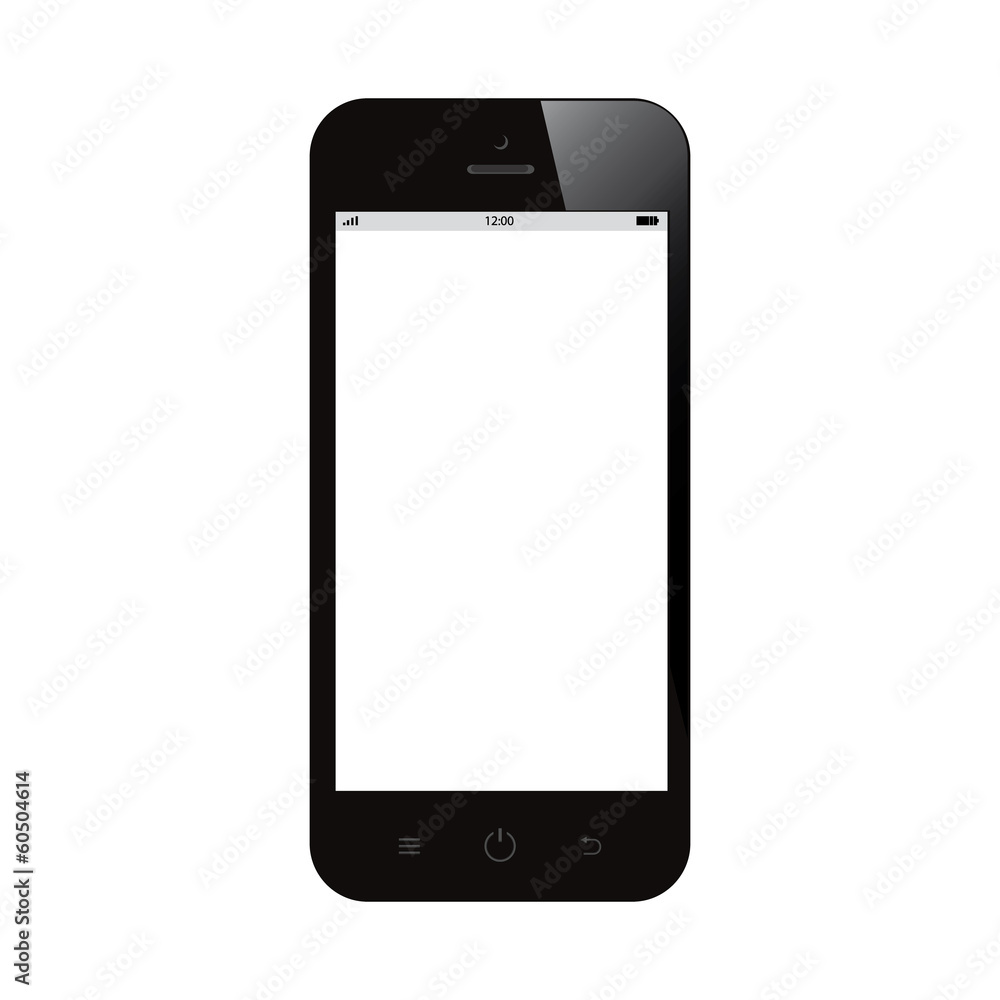 smartphone with white blank screen on white background smartphone with white blank screen on white background