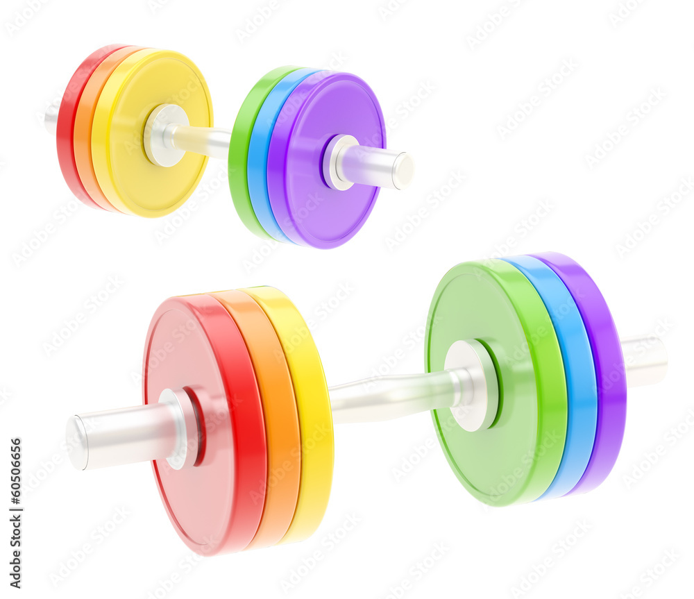 Two adjustable metal dumbbell composition Two adjustable metal dumbbell composition