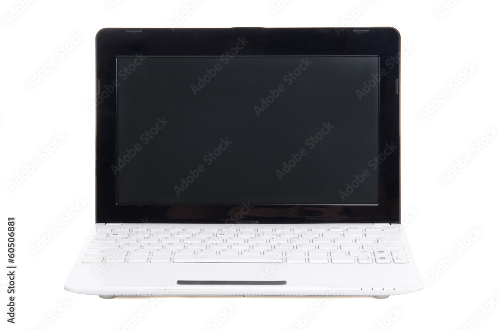 little laptop with blank screen isolated on white little laptop with blank screen isolated on white